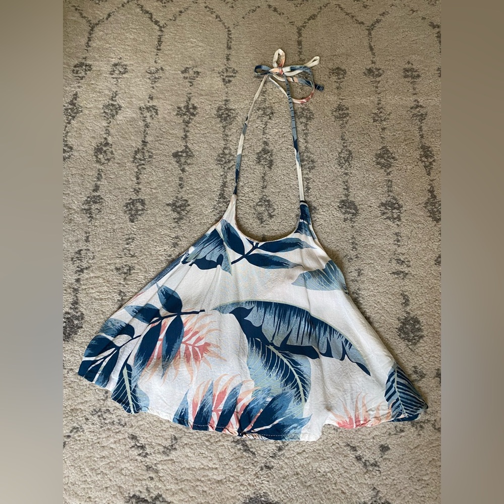 Tobi tropical print halter top